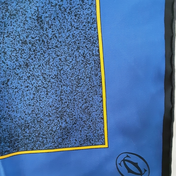 Cartier Authentic Vintage Silk Twill Bird Bath Theme Scarf/Wrap - Picture 3 of 5